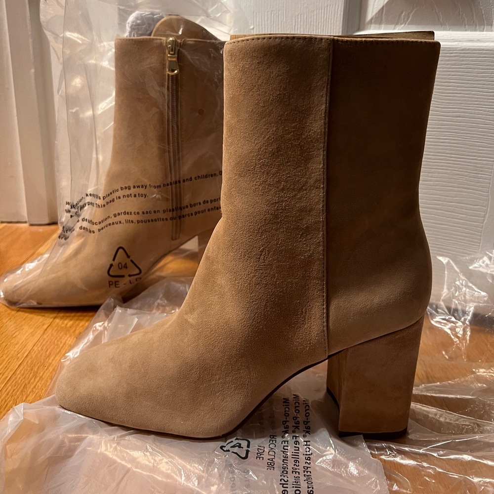 Ann Taylor Suede Block Heel Booties - Picture 2 of 3